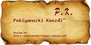 Peklyanszki Kesző névjegykártya
